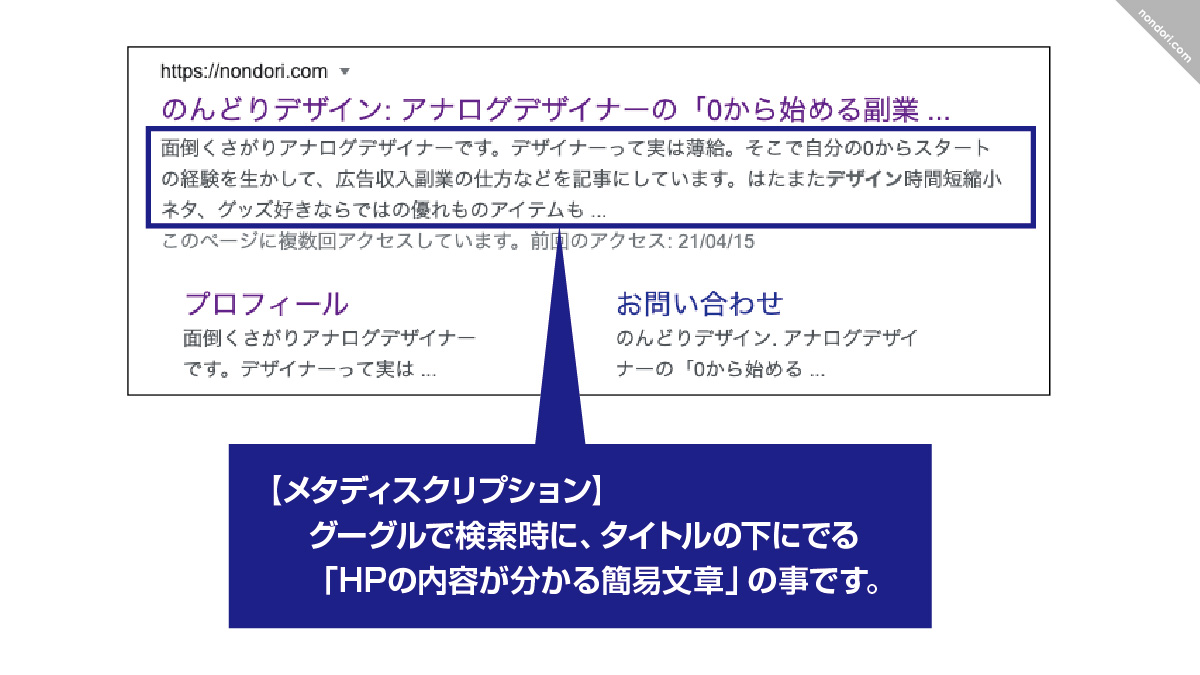 メタディスクリプションとは