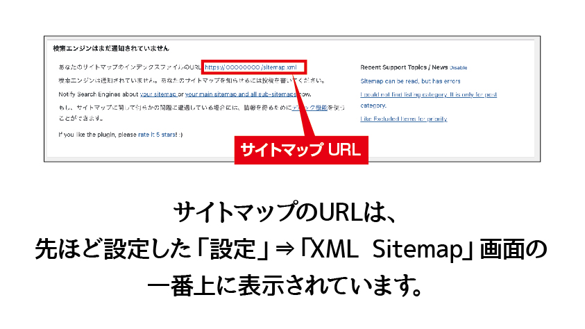 Google XML SitemapsのURLの場所