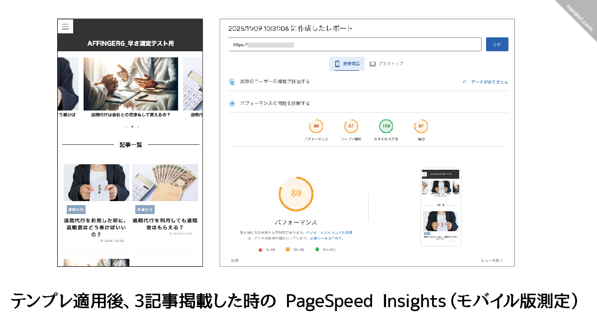 AFFINGER早さ測定スマホ版
