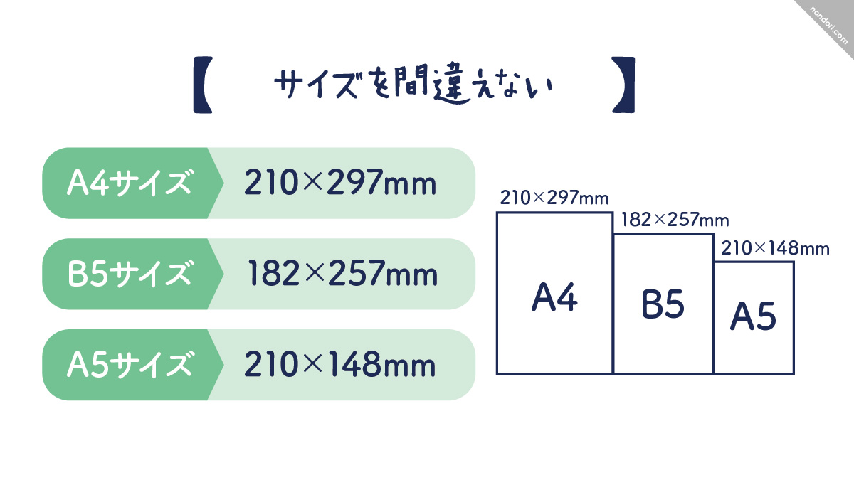 サイズを間違えない
